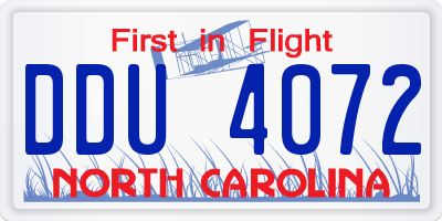 NC license plate DDU4072