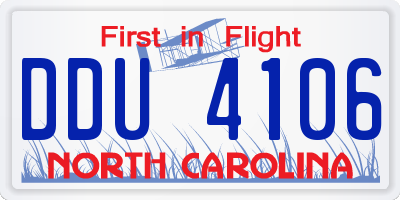 NC license plate DDU4106