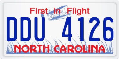 NC license plate DDU4126