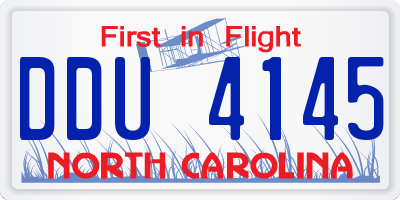 NC license plate DDU4145