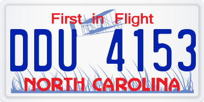 NC license plate DDU4153