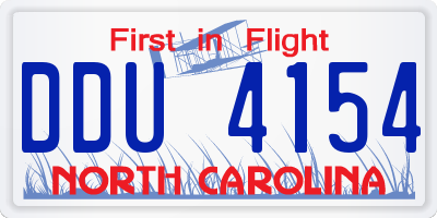 NC license plate DDU4154
