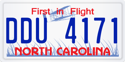 NC license plate DDU4171