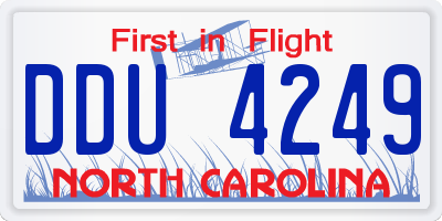 NC license plate DDU4249