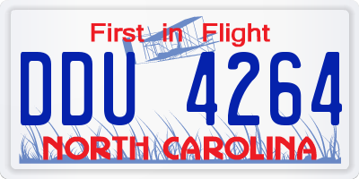 NC license plate DDU4264