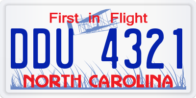 NC license plate DDU4321