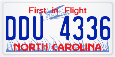 NC license plate DDU4336