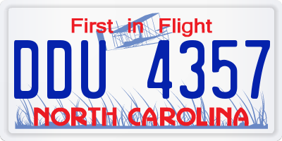 NC license plate DDU4357