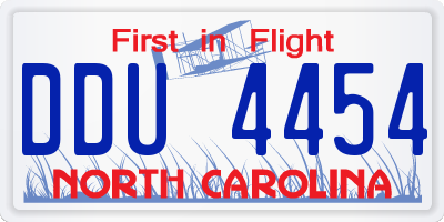 NC license plate DDU4454