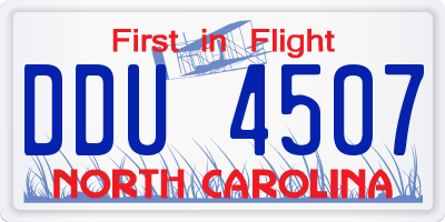 NC license plate DDU4507