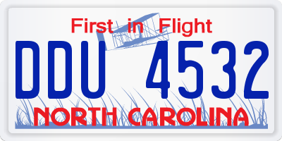 NC license plate DDU4532