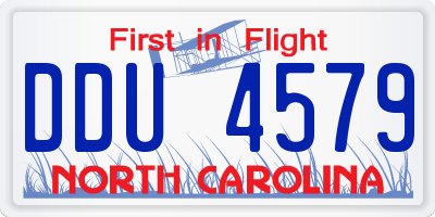 NC license plate DDU4579
