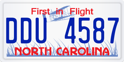 NC license plate DDU4587