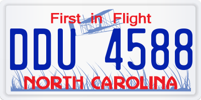 NC license plate DDU4588