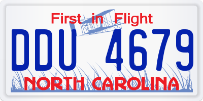 NC license plate DDU4679