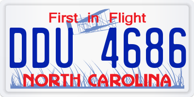NC license plate DDU4686