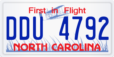 NC license plate DDU4792