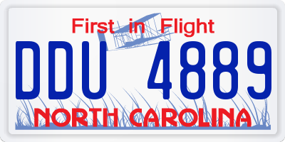 NC license plate DDU4889