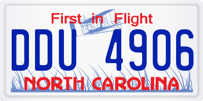 NC license plate DDU4906