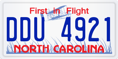 NC license plate DDU4921