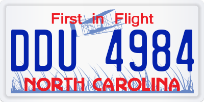 NC license plate DDU4984