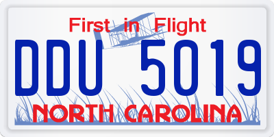 NC license plate DDU5019