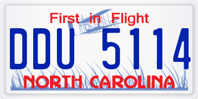 NC license plate DDU5114