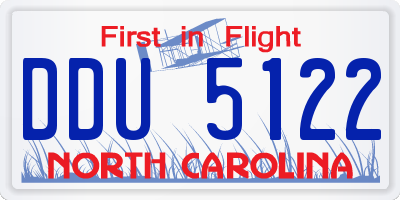 NC license plate DDU5122