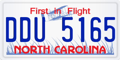 NC license plate DDU5165