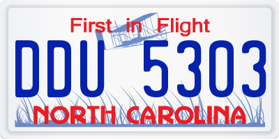 NC license plate DDU5303