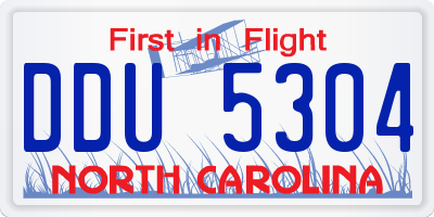 NC license plate DDU5304
