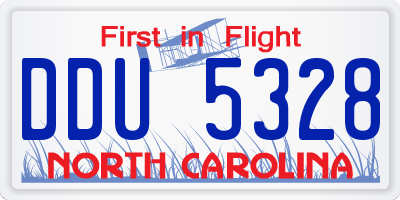 NC license plate DDU5328