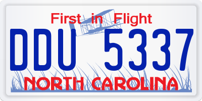 NC license plate DDU5337
