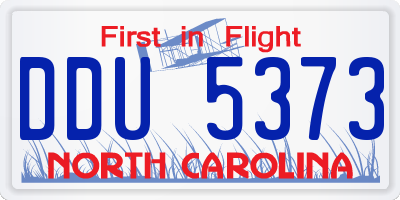 NC license plate DDU5373