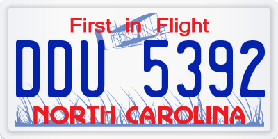 NC license plate DDU5392