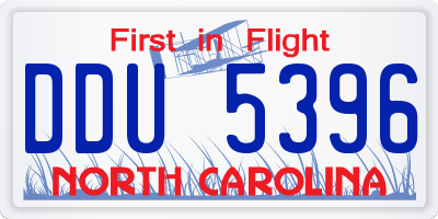 NC license plate DDU5396