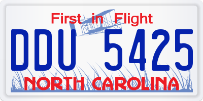 NC license plate DDU5425
