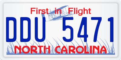 NC license plate DDU5471
