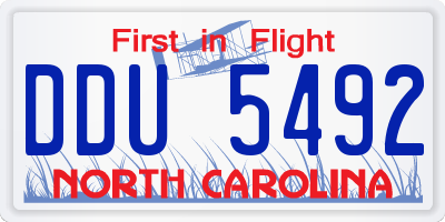 NC license plate DDU5492