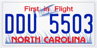 NC license plate DDU5503