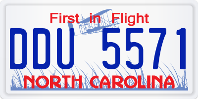 NC license plate DDU5571