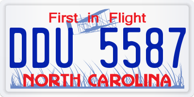 NC license plate DDU5587