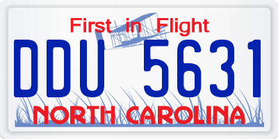 NC license plate DDU5631