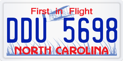 NC license plate DDU5698
