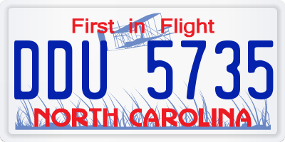 NC license plate DDU5735