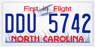 NC license plate DDU5742