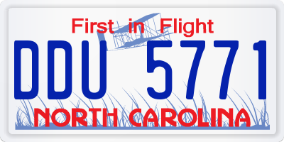 NC license plate DDU5771