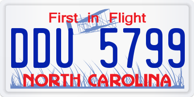 NC license plate DDU5799