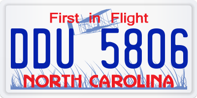 NC license plate DDU5806