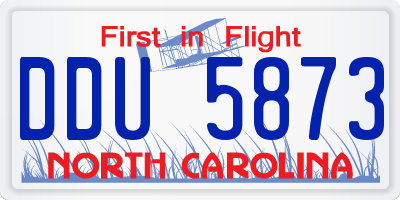 NC license plate DDU5873